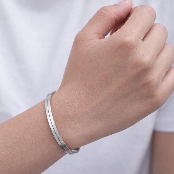 Blue Line Bangle Cuff - Police Support Bracelet for Women