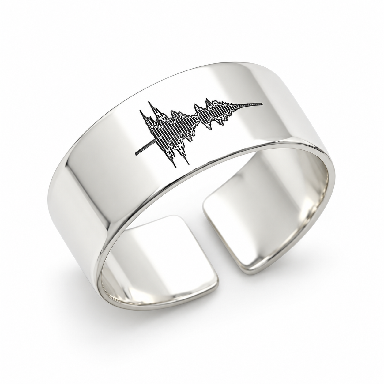 Engraved Soundwave Ring - Gift For Her or Him
