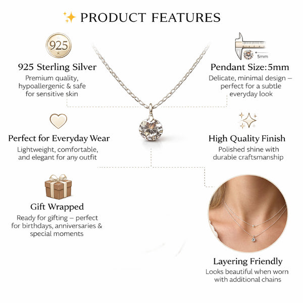 Quartz Crystal Necklace Sterling Silver chain