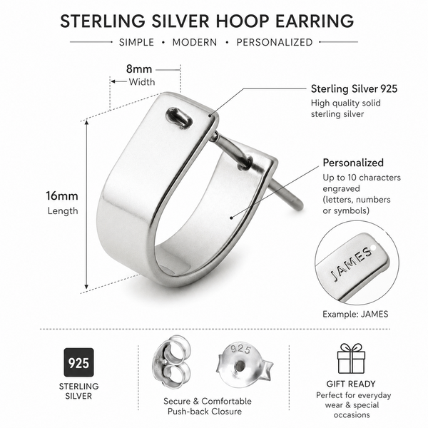 Mens Wide Hoop Earring