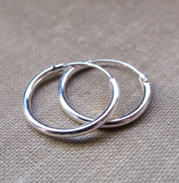 sterling silver Huggie Hoop Earrings by Nadin Art Design
