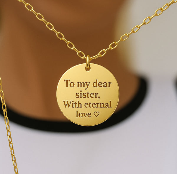 To my dear sister, with eternal love pendant