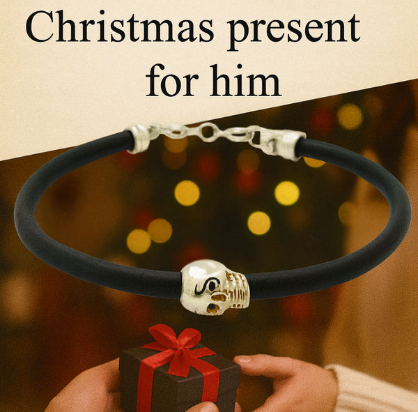 Skull Bracelet - Leather bracelet for Men