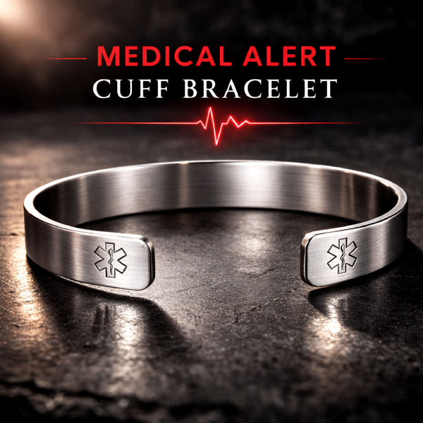 Custom Star of Life Medical ID Bracelet for men or women
