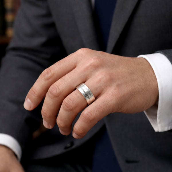 Unique Sterling Silver Band with text