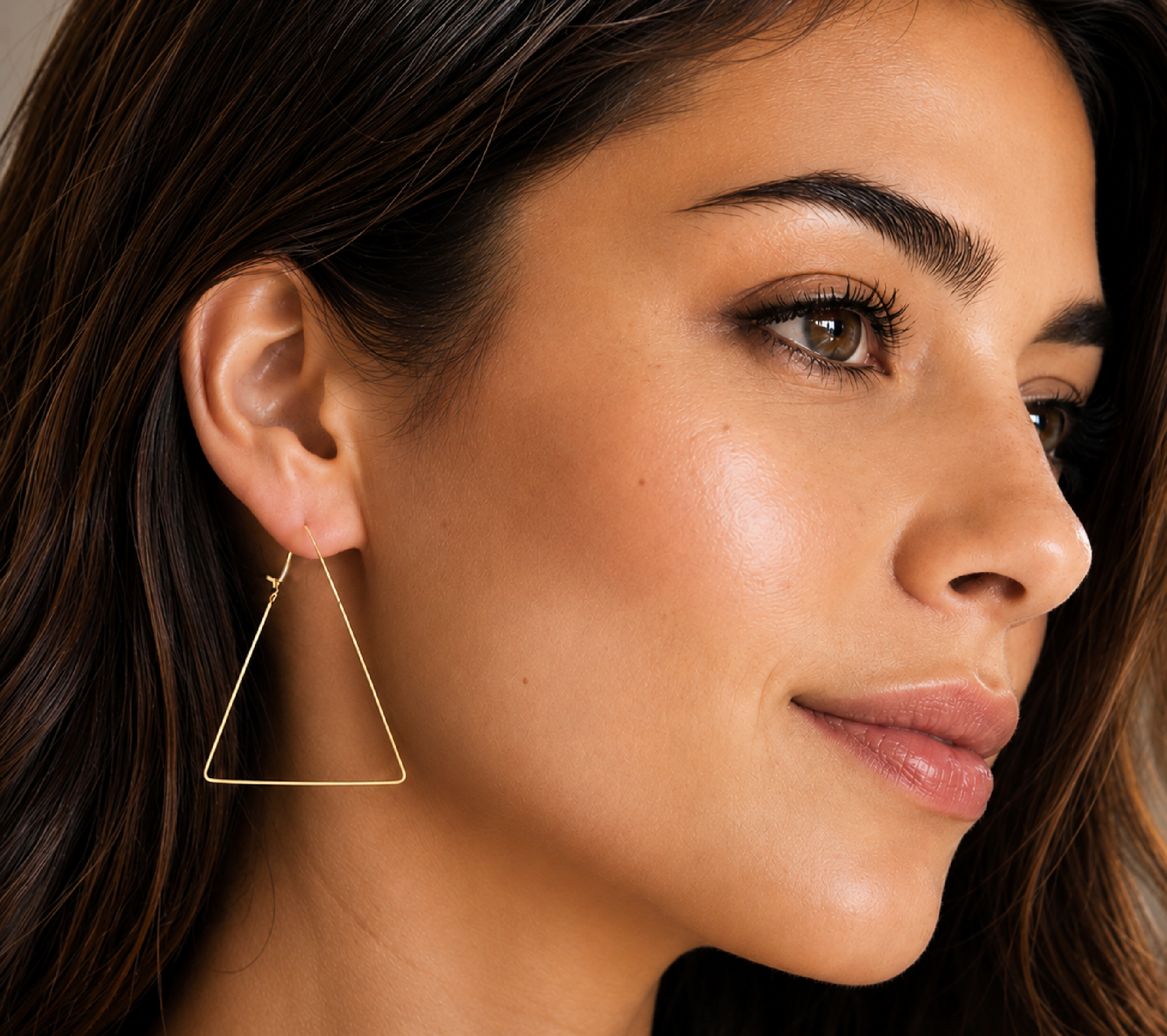 Geometric Hoop Earrings - Triangle shaped Hoops