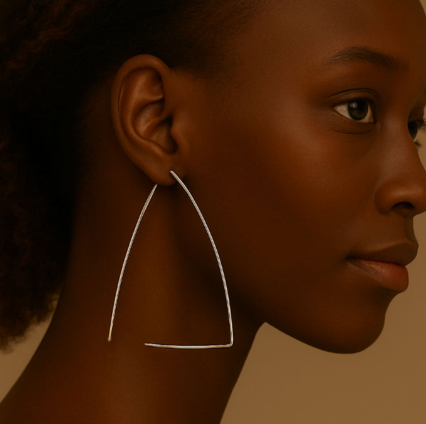 Triangle Large Geometric Earrings