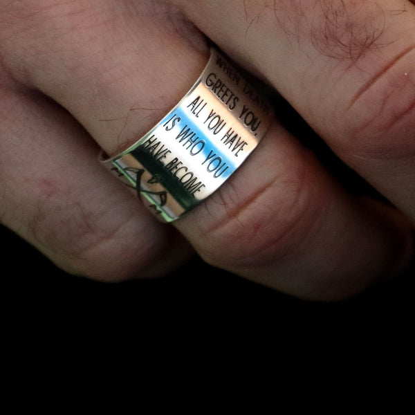 Men's Sterling Silver Wide Ring – Isaiah 43:1 Bible Verse Jewelry