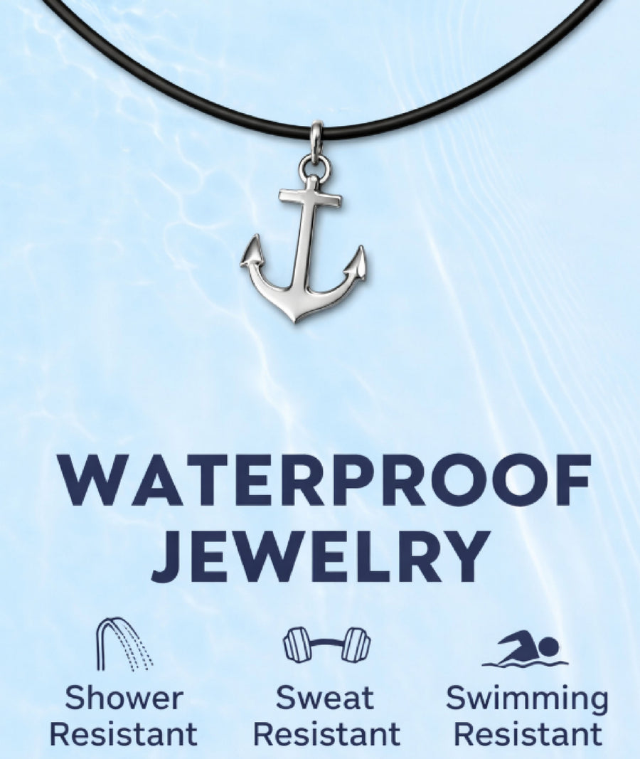 Anchor Necklace - Leather Cord Necklace for Men