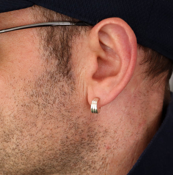 sport earrings for men Sterling silver