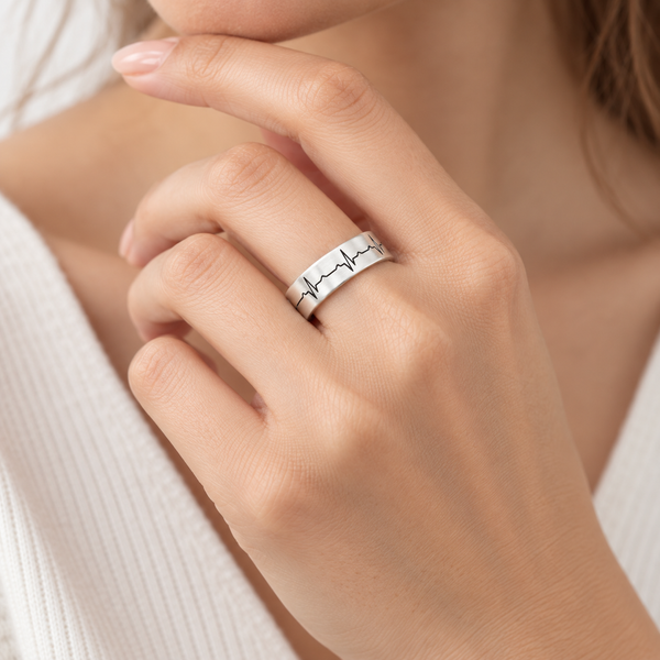 Custom pulse ring Personalized EKG / Hertbeat