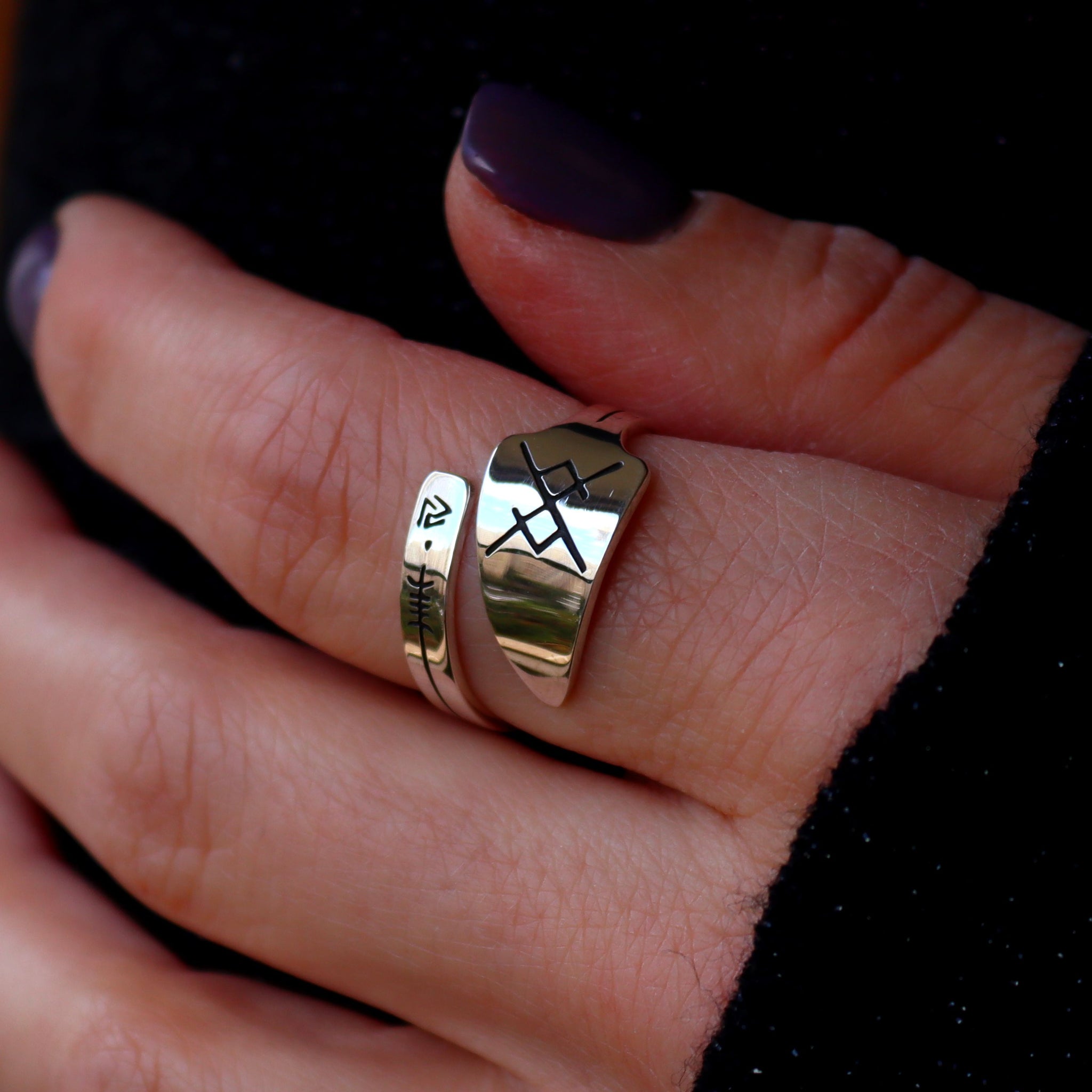 Love Rune Ring Personalized Viking Eternal Love Rune Ring – Sterling Silver Spearhead ...