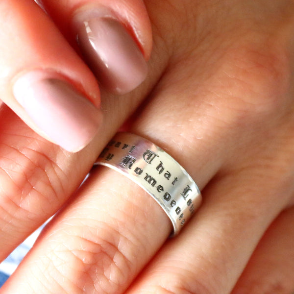 old engraved message engraved ring