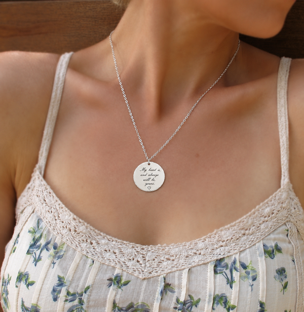 Personalized Quote Silver Necklace