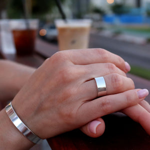 Sterling silver bands bracelets and rings for women