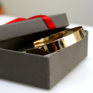 Plain Gold Bangle Bracelet - Wide Gold Filled Cuff Bracelet for Women