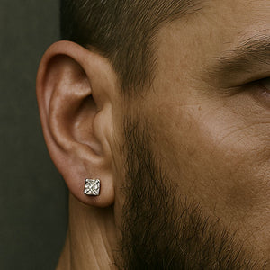 Square Cubic Zirconia Earring for Men