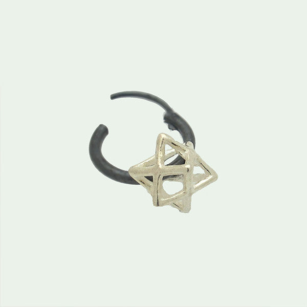 3D Magen David Charm Earring