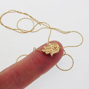 Hamsa Choker Necklace - Fatima hand necklace gold