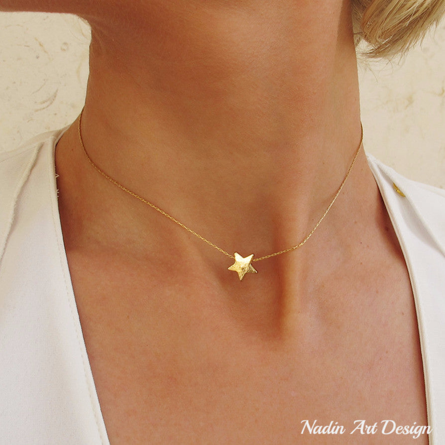 Gold Filled Star Choker Necklace 14 inch (36 cm)
