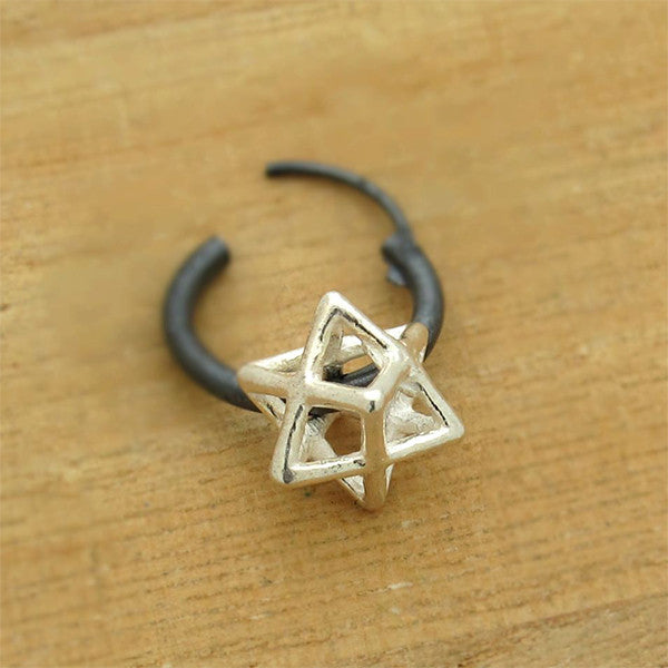 3D star pendant earring