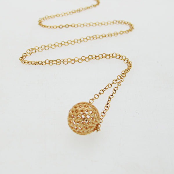Gold Ball Pendant Necklace