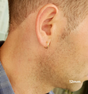 Mens Hoop Earrings - Sterling Silver Mens Earrings