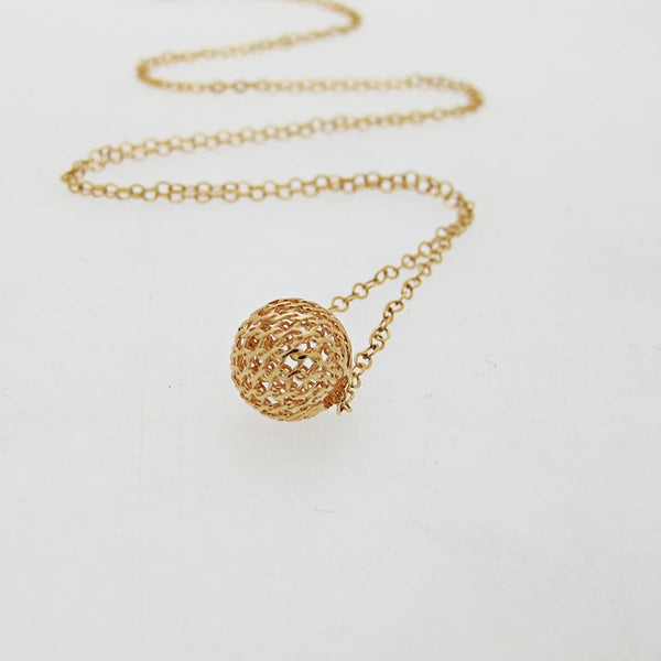 Gold Ball Pendant Necklace