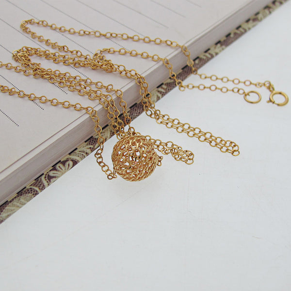 Gold Ball Pendant Necklace
