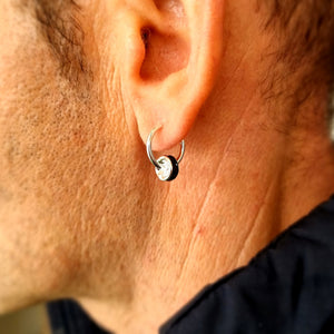Black Onyx Bead Earring For men