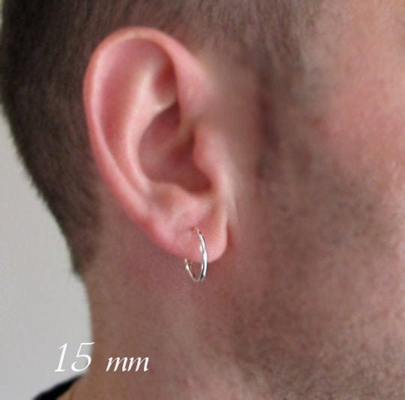 Men's Sterling Silver Hoop Earrings