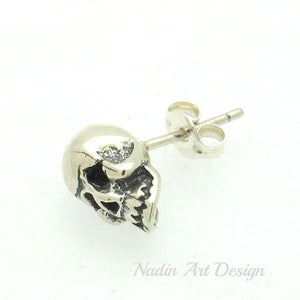 Sterling Silver Skull Stud Earring