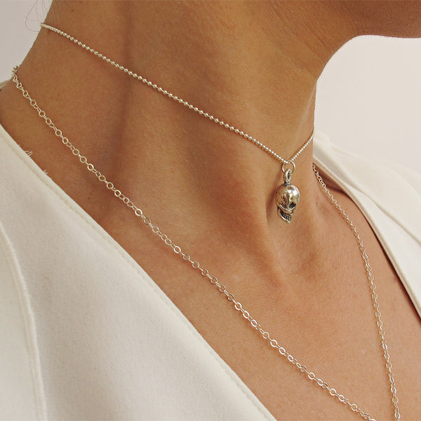 Skull Charm Choker Necklace