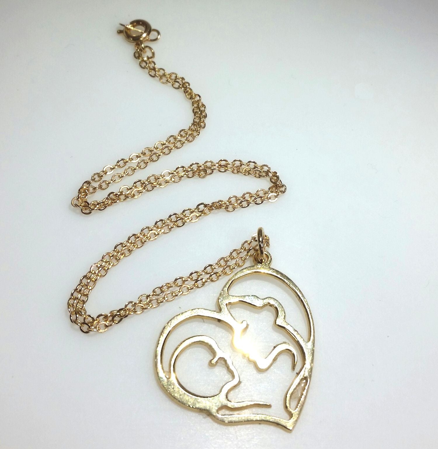 Gold Pendant Necklace - Mother Daughter Gift - 14K Gold Filled Jewelry 19 inch (47cm)