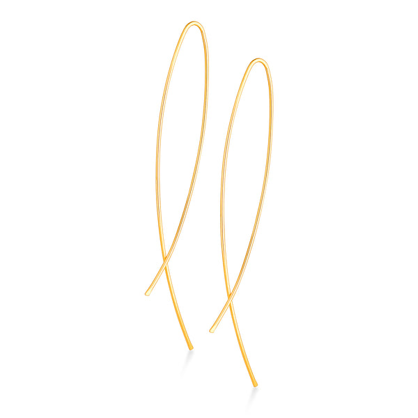 Wire Threader Earrings in Gold - Minimalist gold Filled long earrings 