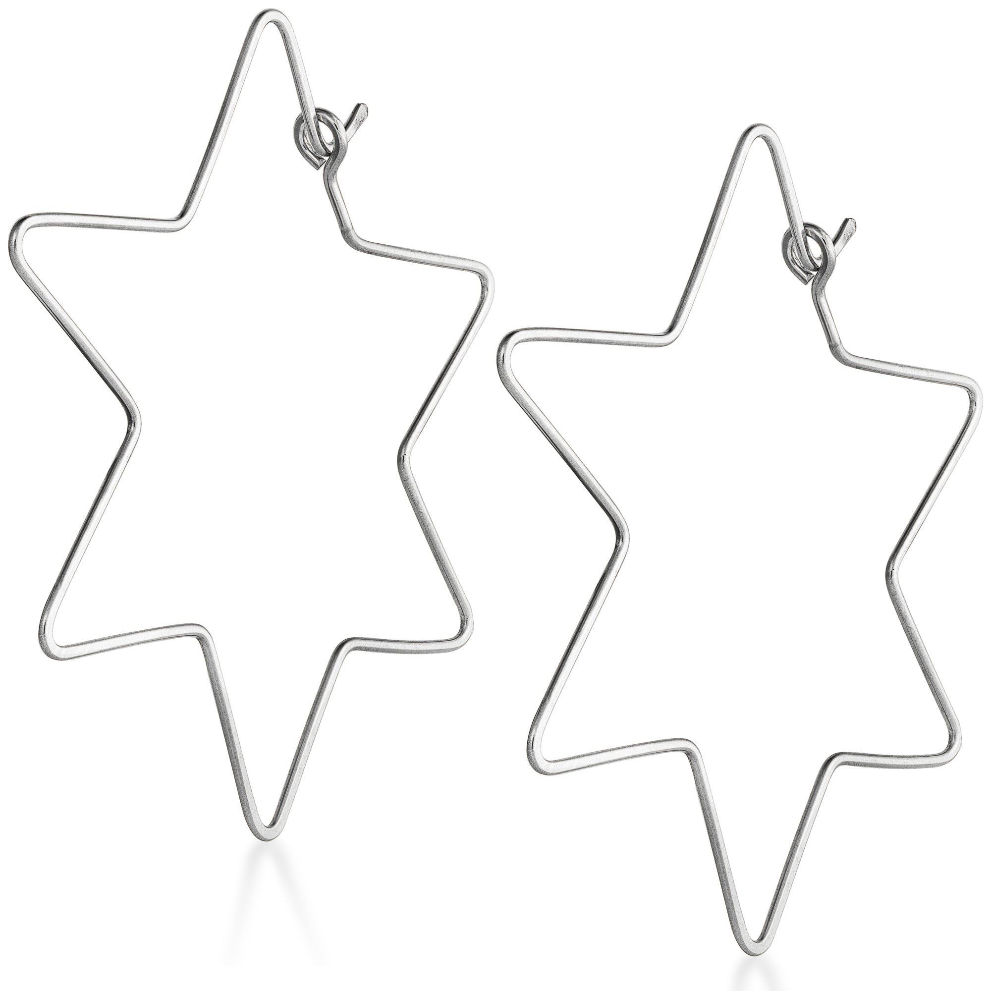 Affinity Diamonds Star Hoop Earrings, Sterling Silver - QVC.com
