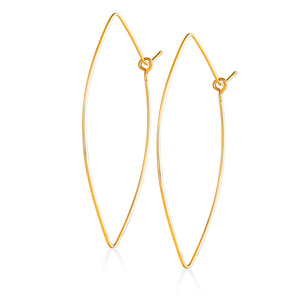 Marquise Hoop Earrings in gold