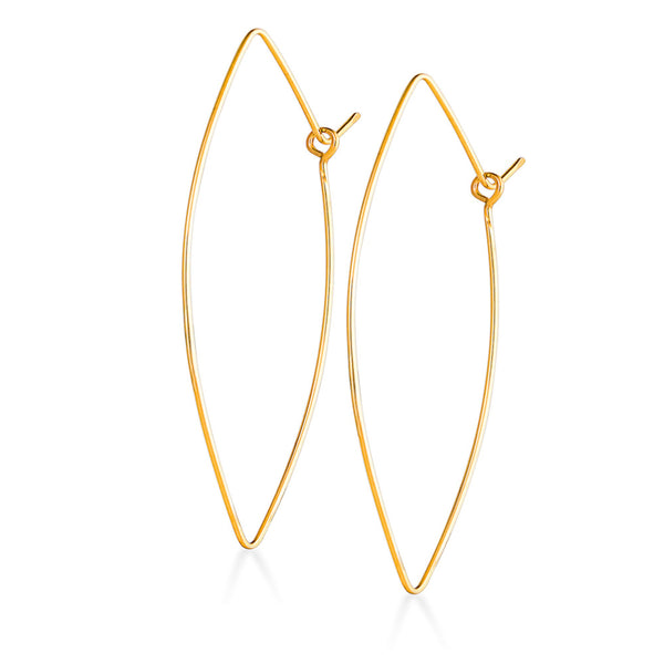 Marquise Hoop Earrings in gold