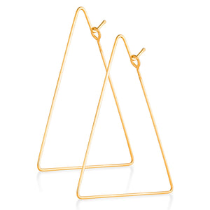 Gold triangle hoop earrings - Geometric Gold Hoops