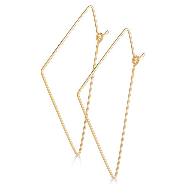 Gold Triangle Hoop Earrings
