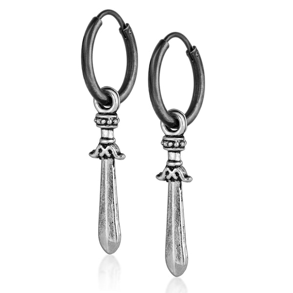 Sword Drop Dangle Earrings for men