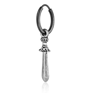 Sword pendant earring - Sword Charm Hoop Earring for men