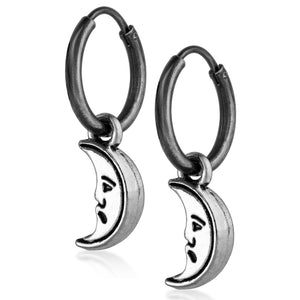 crescent moon dangle earrings mens