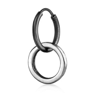 Black Hoop Earring for Men - Single Earring for men