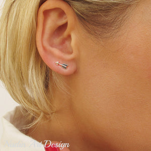 Silver arrow stud earrings