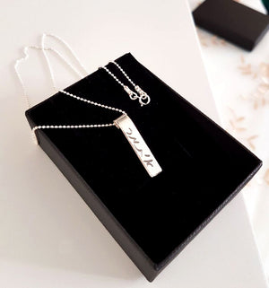 Silver Tag Pendant with Name for Men