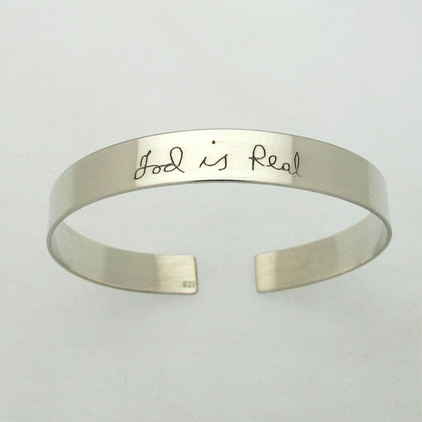 Custom Handwriting Silver Bracelet for him