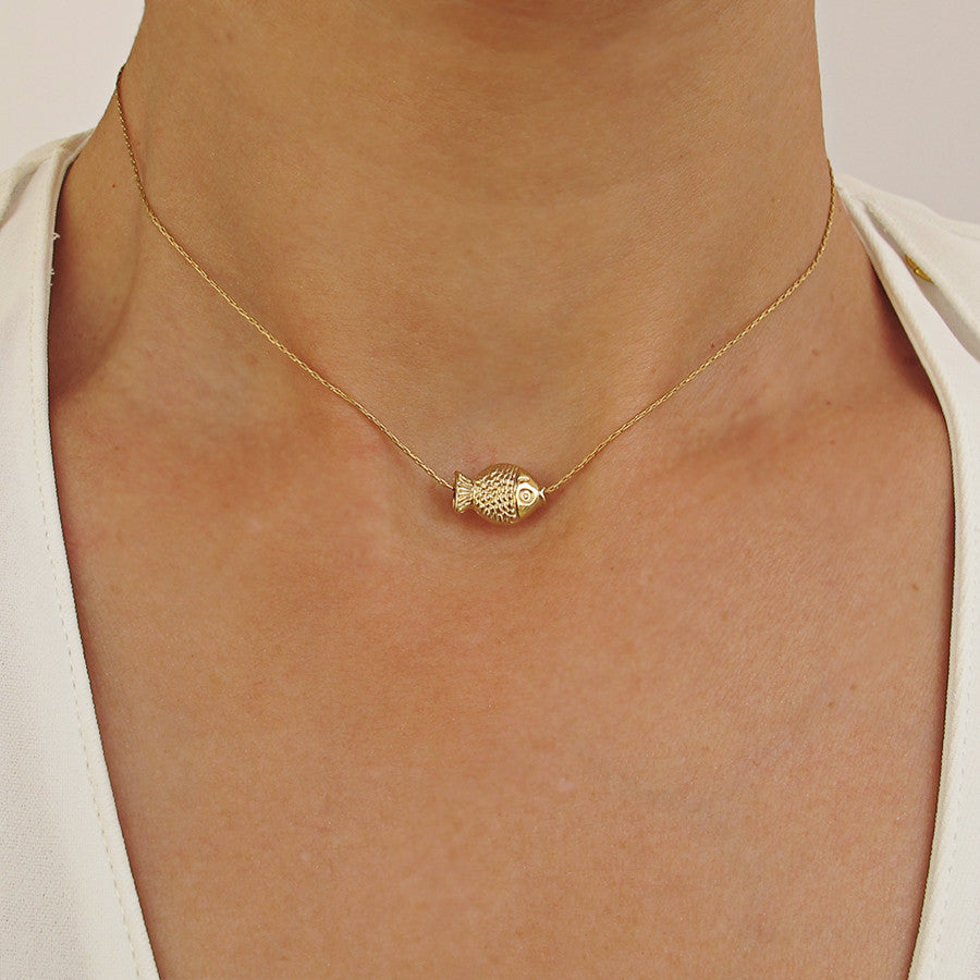 Goldfish Choker Necklace - Summery Jewelry