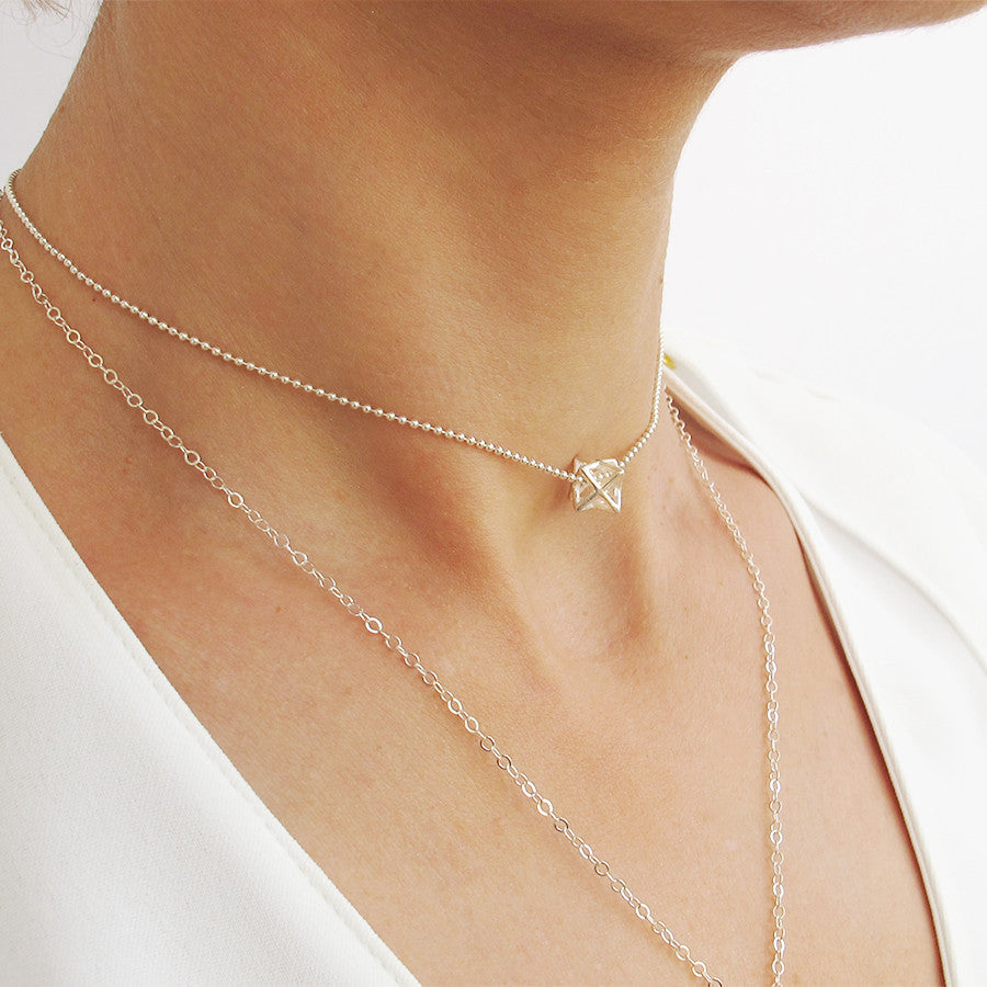 Sterling Silver Star of David Pendant Necklace 