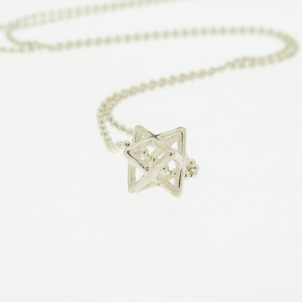 Sterling Silver 3d Star of David Pendant Necklace